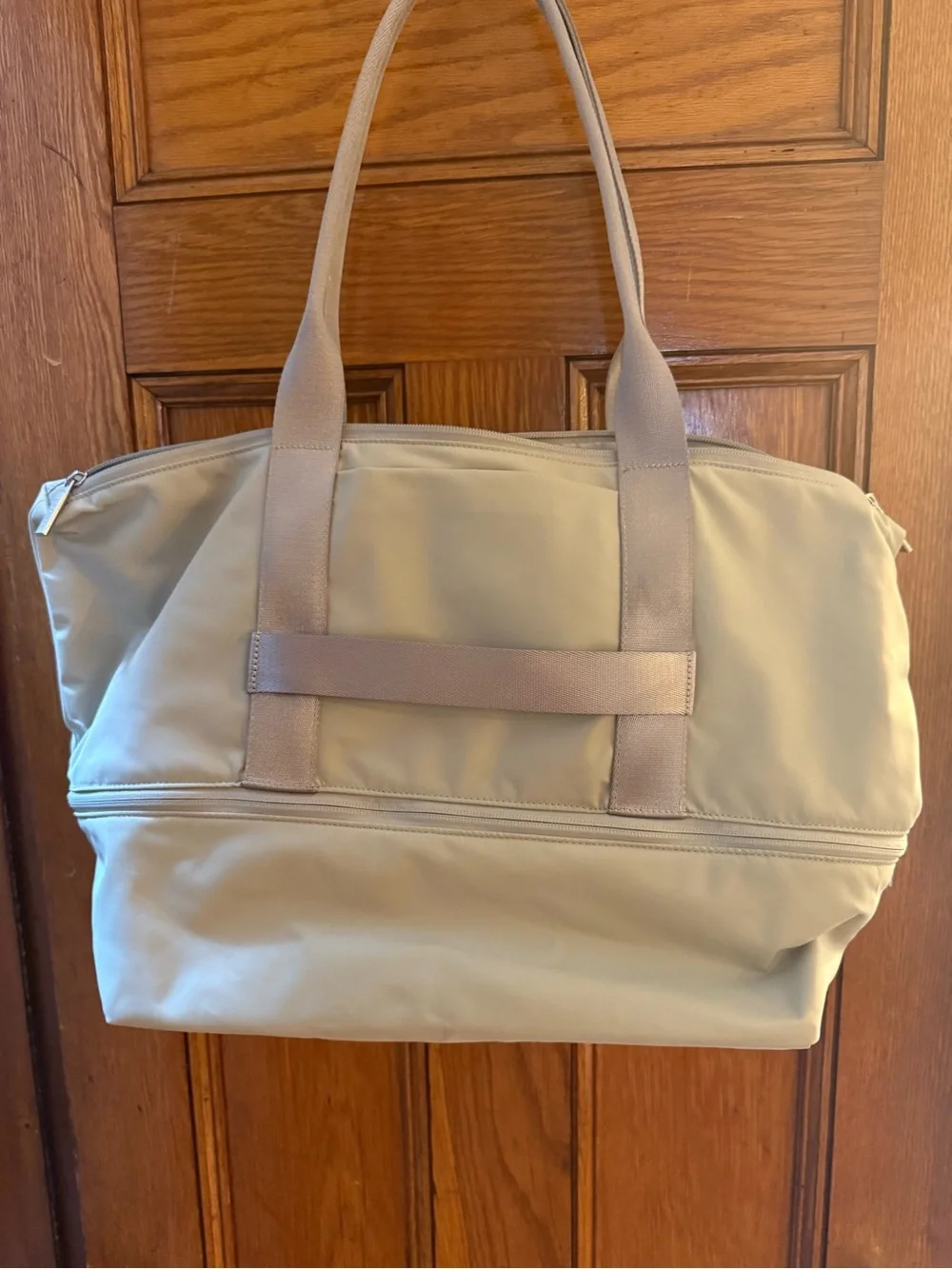lululemon athletica Light Beige Canvas Tote with Front Pocket